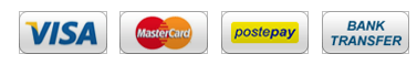 Visa, Mastercard, Postepay, Bonifico bancario